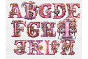 Pink Steampunk Alphabet, a Decorative Illustration by GlamArtZhanna (Thumbnail 5 of 6)
