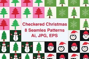 Checkered Christmas 8 Patterns