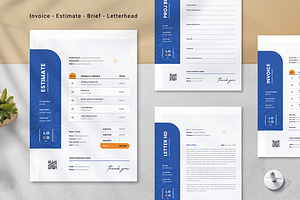 Modern Invoice, Estimate & Brief, a Stationery Template by Creativity-Design