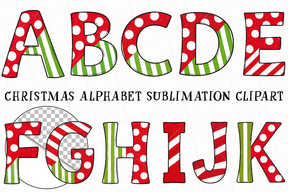 Christmas Alphabet Sublimation, an Illustration by OK Design (Photo 3 of 7)