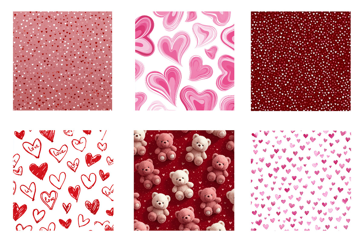 valentine digital papers, an Illustration by CreationArt (Photo 2 of 5)
