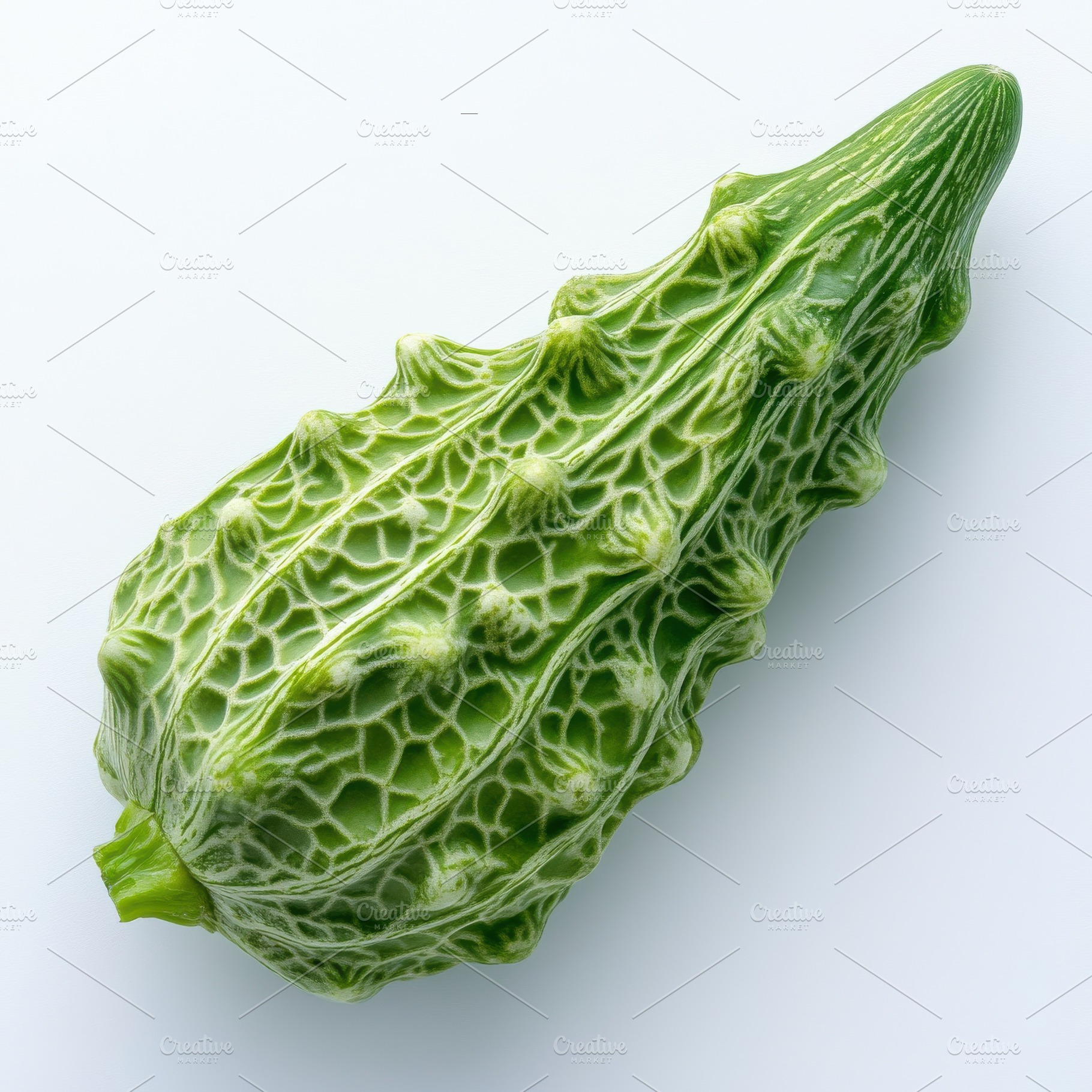 Close up fresh bitter gourd or bitte, a Food & Drink Photo by Pixeness Studio