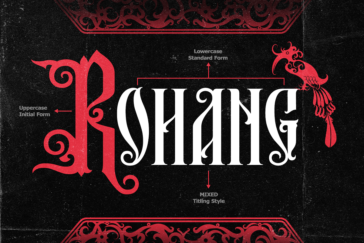 Rohang – Ritualistic Display Font, a Blackletter Font by Inviline.co (Photo 7 of 17)