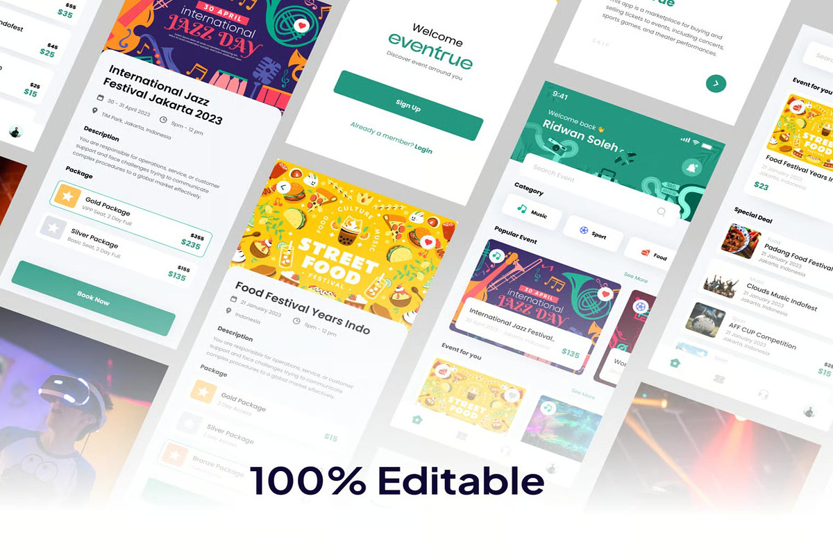Eventrue Event Boking Mobile App UI, an UI Kit Template by Lumina_ui_ux202 (Photo 7 of 7)