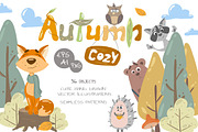 Cozy Autumn vector animals  kit, an Animal Illustration by artdreamer (Thumbnail 1 of 8)