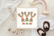 Ho Ho Christmas Deer Pink Bow Girly, an Illustration by CraftArtStudio (Thumbnail 4 of 4)