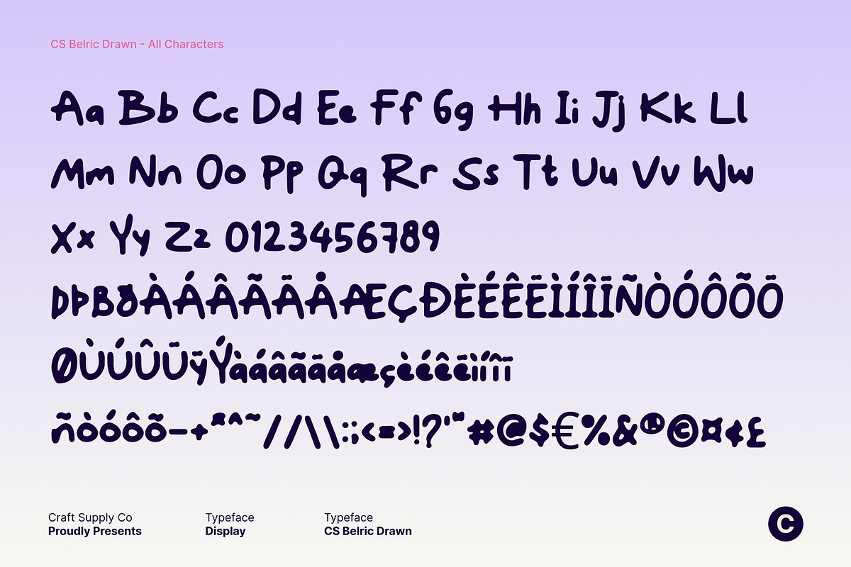 CS Belric Drawn, a Handwritten Font by Craft Supply Co. (Photo 8 of 8)