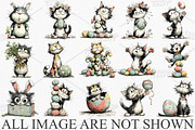 Whimsical Easter Cats Clipart Bundle, an Illustration by Canvas Craft (Thumbnail 3 of 7)