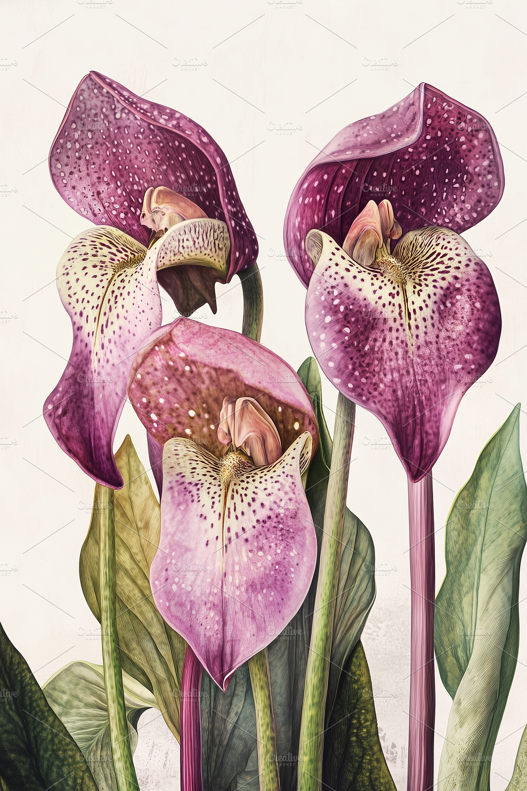 Violet calla Lilies botanical art, a Nature Photo by MistyDay