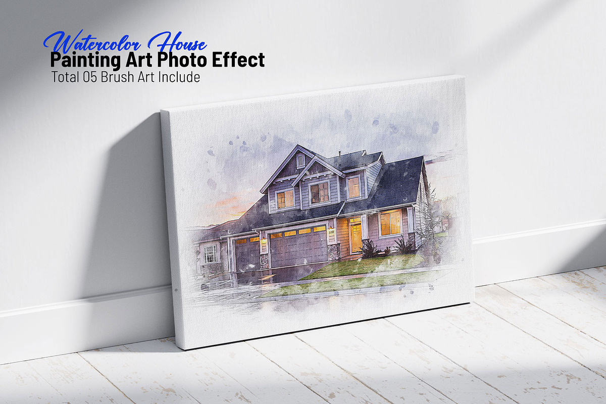 Watercolor House Painting Art Effect, an Action Add-On by MRI STUDIO (Photo 1 of 17)