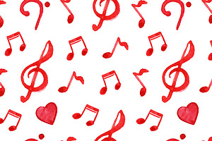 Love Music Seamless Pattern Vector