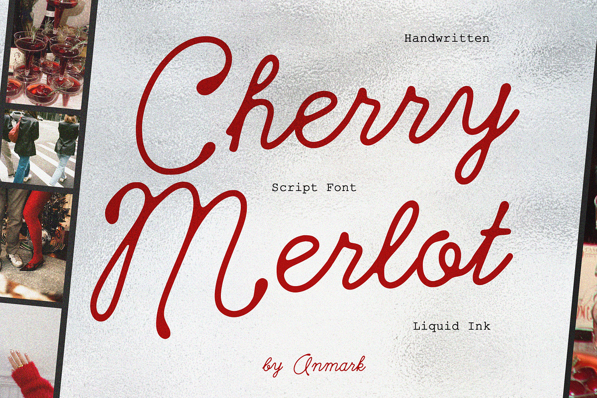 Cherry Merlot Vintage Ink Script, a Script Font by AnMark (Photo 1 of 16)