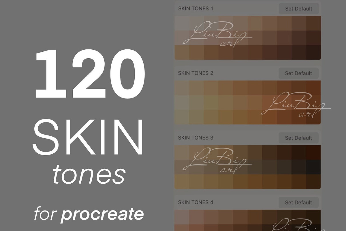120 Procreate Skin Color Palette, a Palette Add-On by LiuBi Art (Photo 1 of 2)