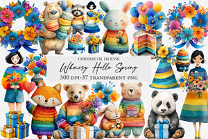 Whmisy Hello Spring Clipart, an Illustration by Designworld
