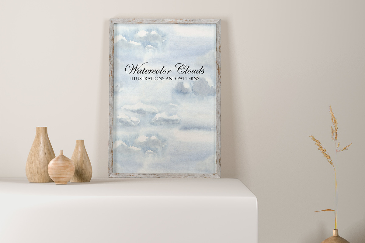 Watercolor Sky and Clouds. Patterns, a Decorative Illustration by Slastick (Photo 6 of 8)
