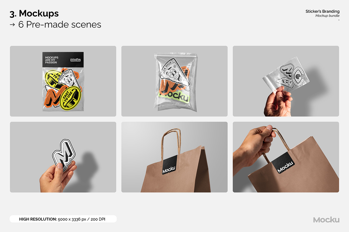 Sticker's Branding Mockup Bundle, a Packaging Mockup by Mocku (Photo 21 of 25)