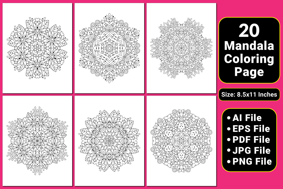 Mandala Coloring Book Pages, a Pattern Graphic by mirajeee (Photo 4 of 4)