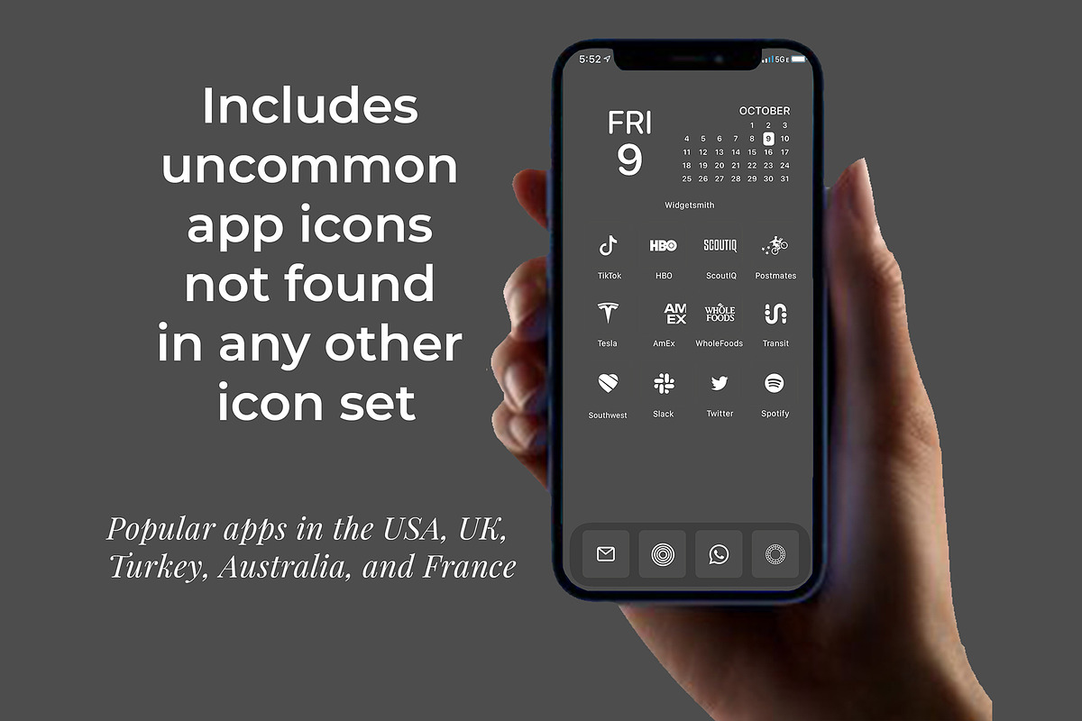 300 Gray Minimal iOS 14 Icon Pack, an Icon by A Good Design Studio (Photo 2 of 5)