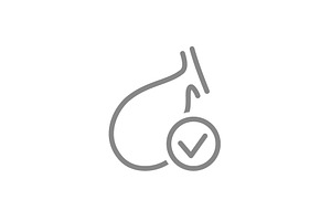 Gallbladder with tick checkmark line, a Healthcare Illustration by GraphiShop