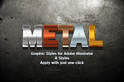 Metal Graphic Styles for Illustrator, a Layer Style Add-On by Vector Galore (Thumbnail 1 of 4)