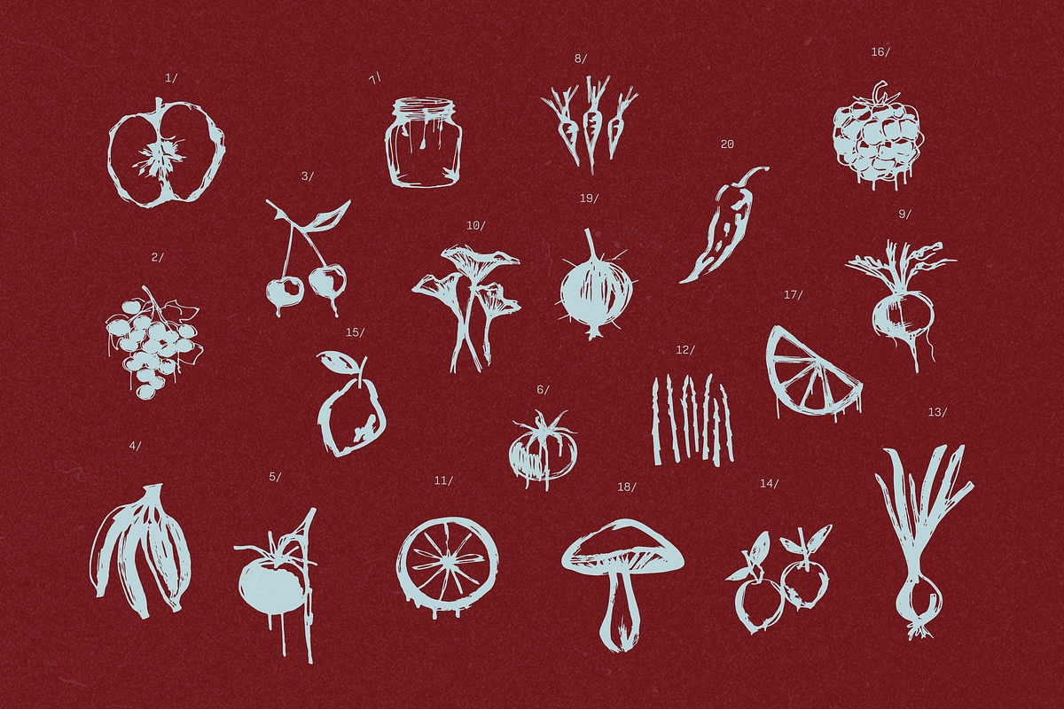 Organic Market 116 Ink Illustrations, a Food Illustration by Veyla (Photo 6 of 15)