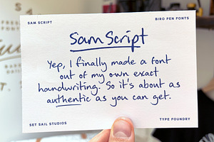 Sam Script 4 Biro Pen Fonts, a Script Font by Sam Parrett