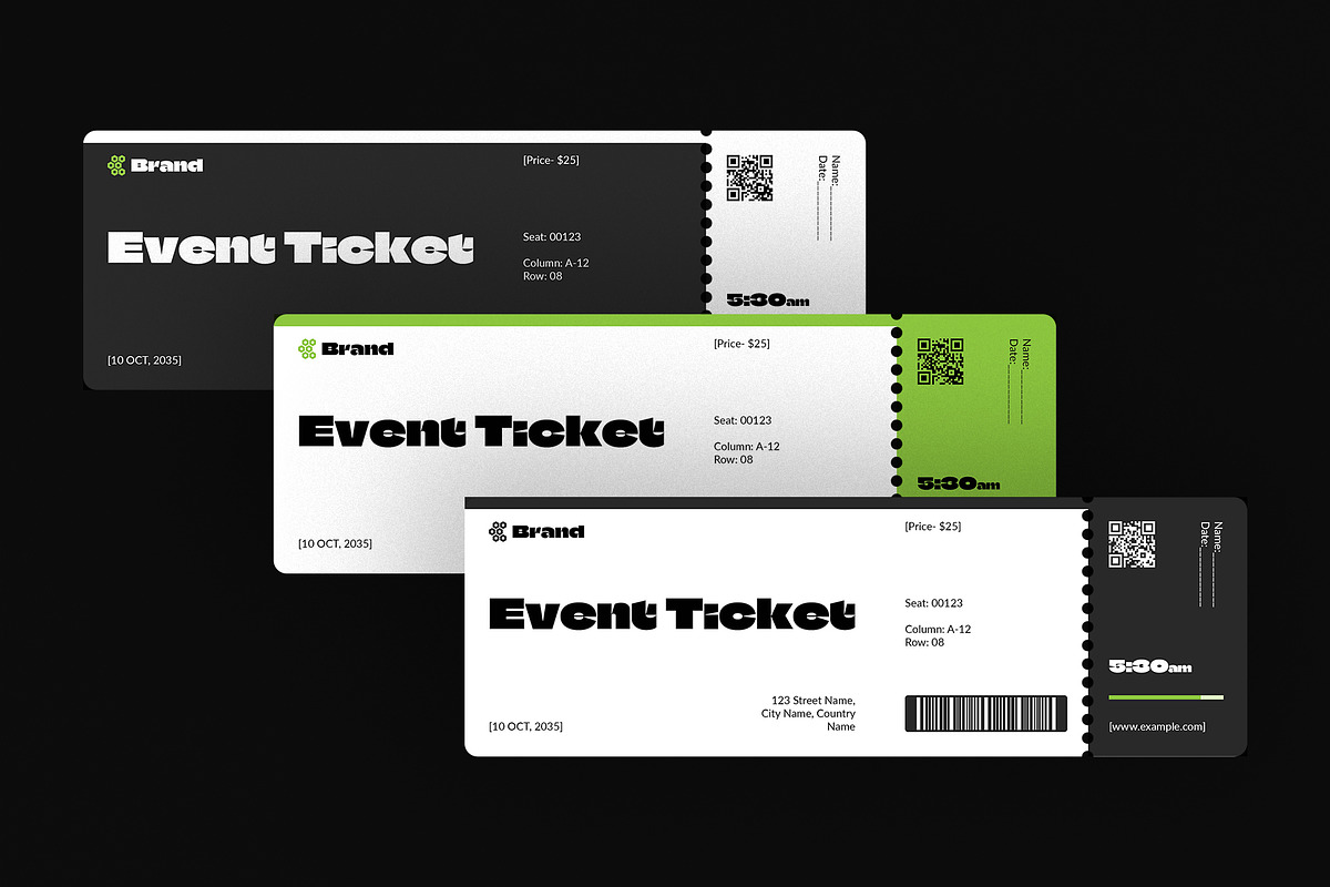 Event Ticket Layout Design Template, a Stationery Template by DesignCrest (Photo 5 of 11)