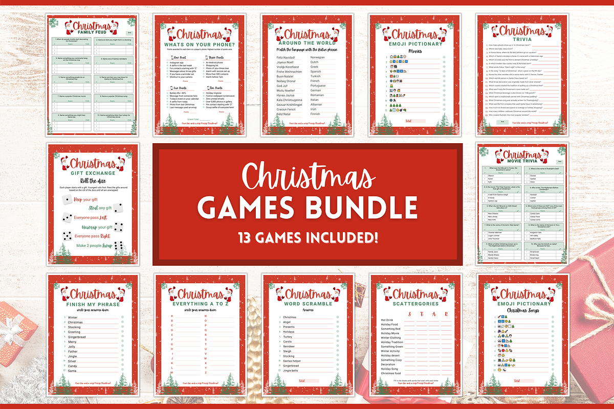 Christmas Games BUNDLE - 13 games!, a Templates & Theme by Templatables (Photo 9 of 9)