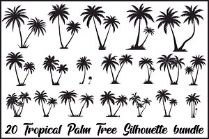 Palm Tree Vector Bundle Pack, an Illustration by Artivon