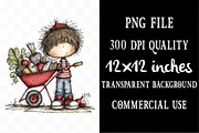 Whimsical Farm Boy Clipart, a Person Illustration by Designking (Thumbnail 4 of 5)