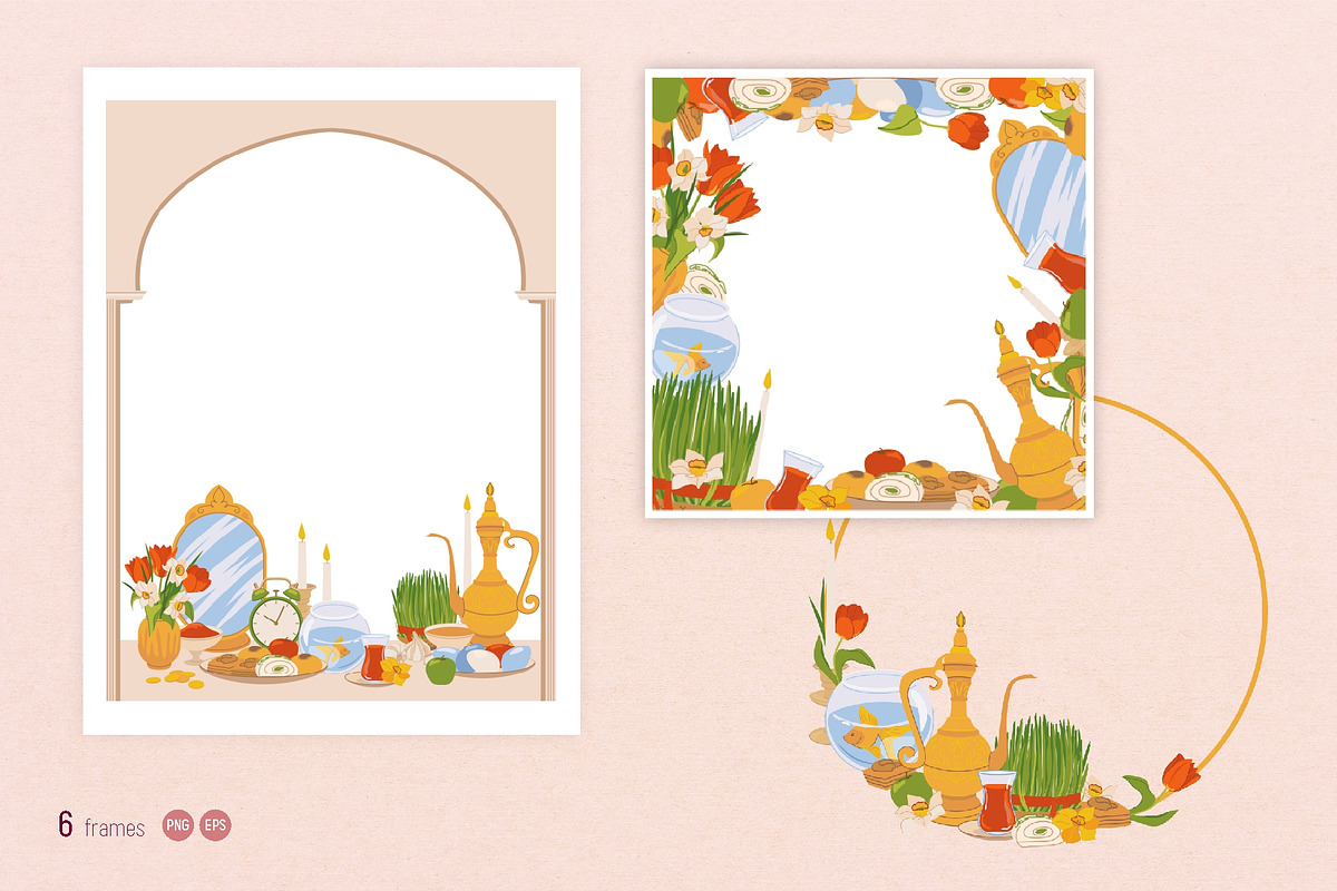 Happy Nowruz Day. Vector set, a Seasonal Illustration by Tata Pilip (Photo 9 of 14)