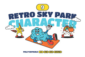 Retro Sky Park Illustration, an Object Illustration by Decoconio Design