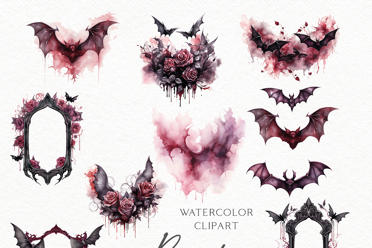 Watercolor Gothic Halloween, a Seasonal Illustration by Olga Koelsch (Photo 5 of 12)