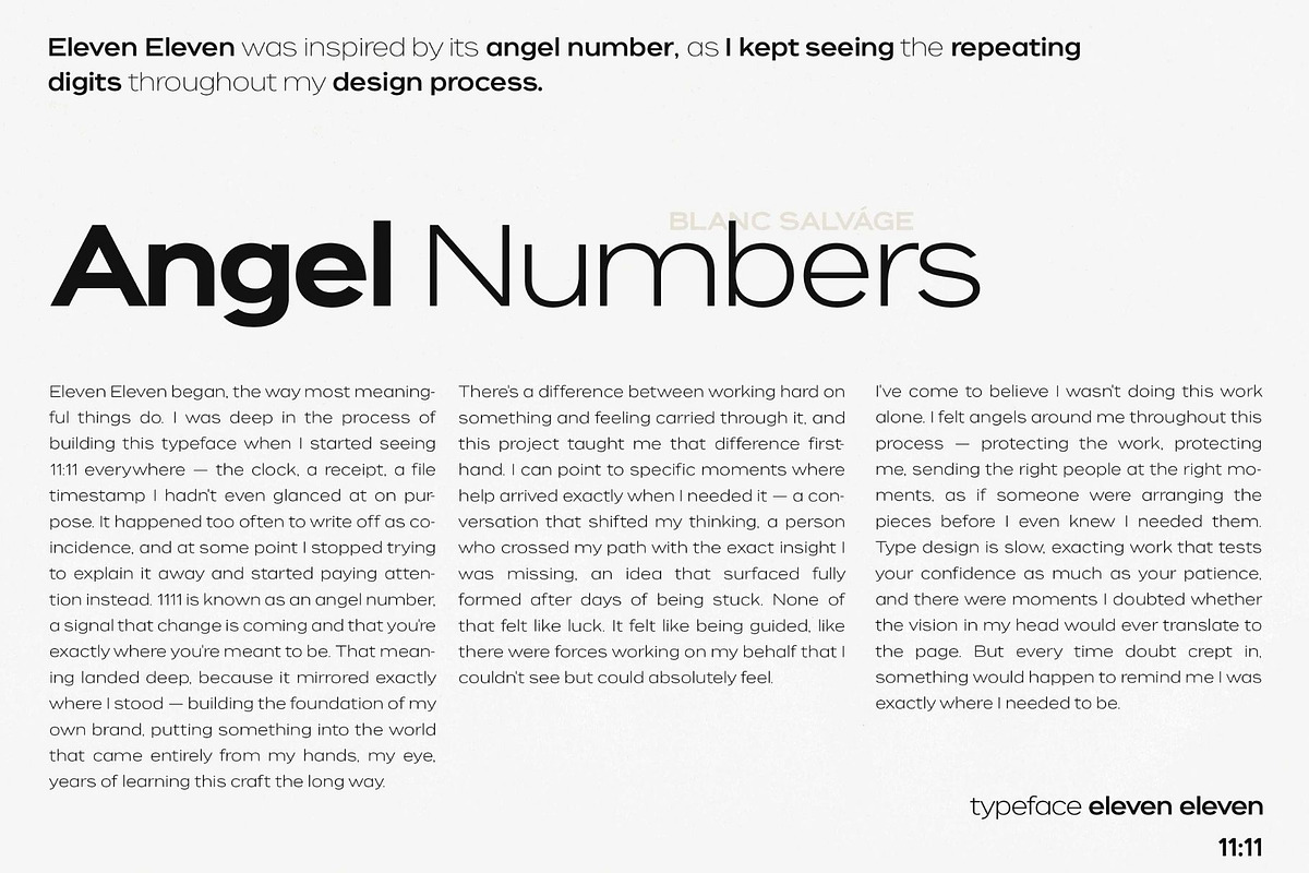 Eleven Eleven Sans Serif, a Sans Serif Font by Blanc Salváge (Photo 7 of 12)