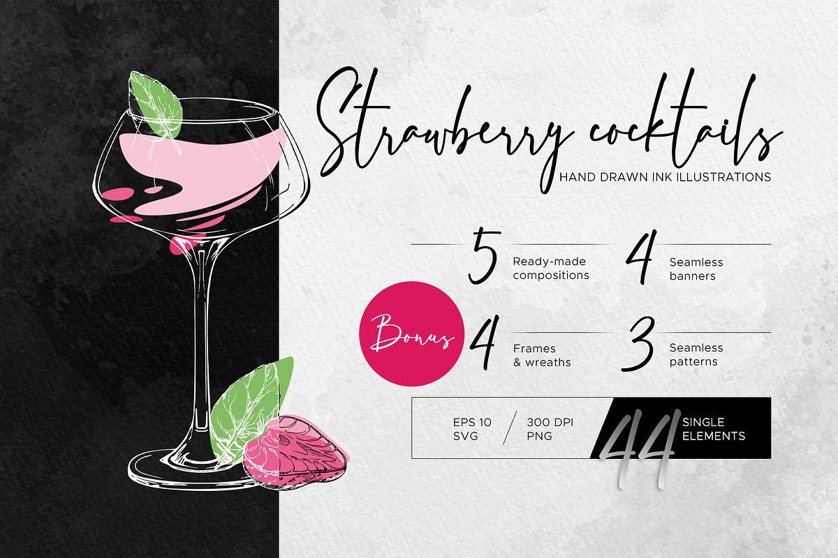 Strawberry cocktails, a Food Illustration by MsFlaffy (Photo 1 of 12)