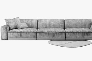 Paris-Seoul Sofa 3 3d Model