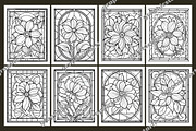 Stained Glass Flower Coloring Pages, an Object Graphic by protabsorkar11 (Thumbnail 3 of 4)