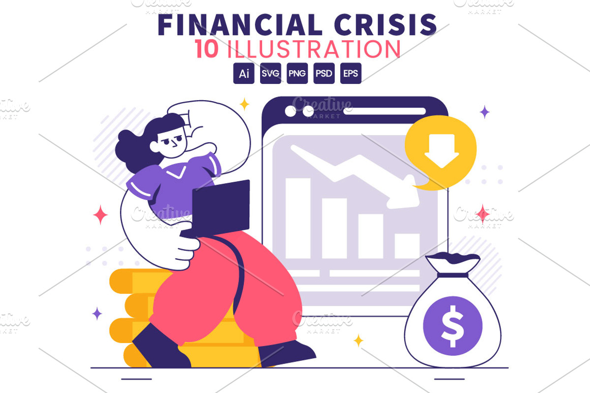 10 Financial Crisis Illustration, a Finance Illustration by denayunebgt (Photo 1 of 4)