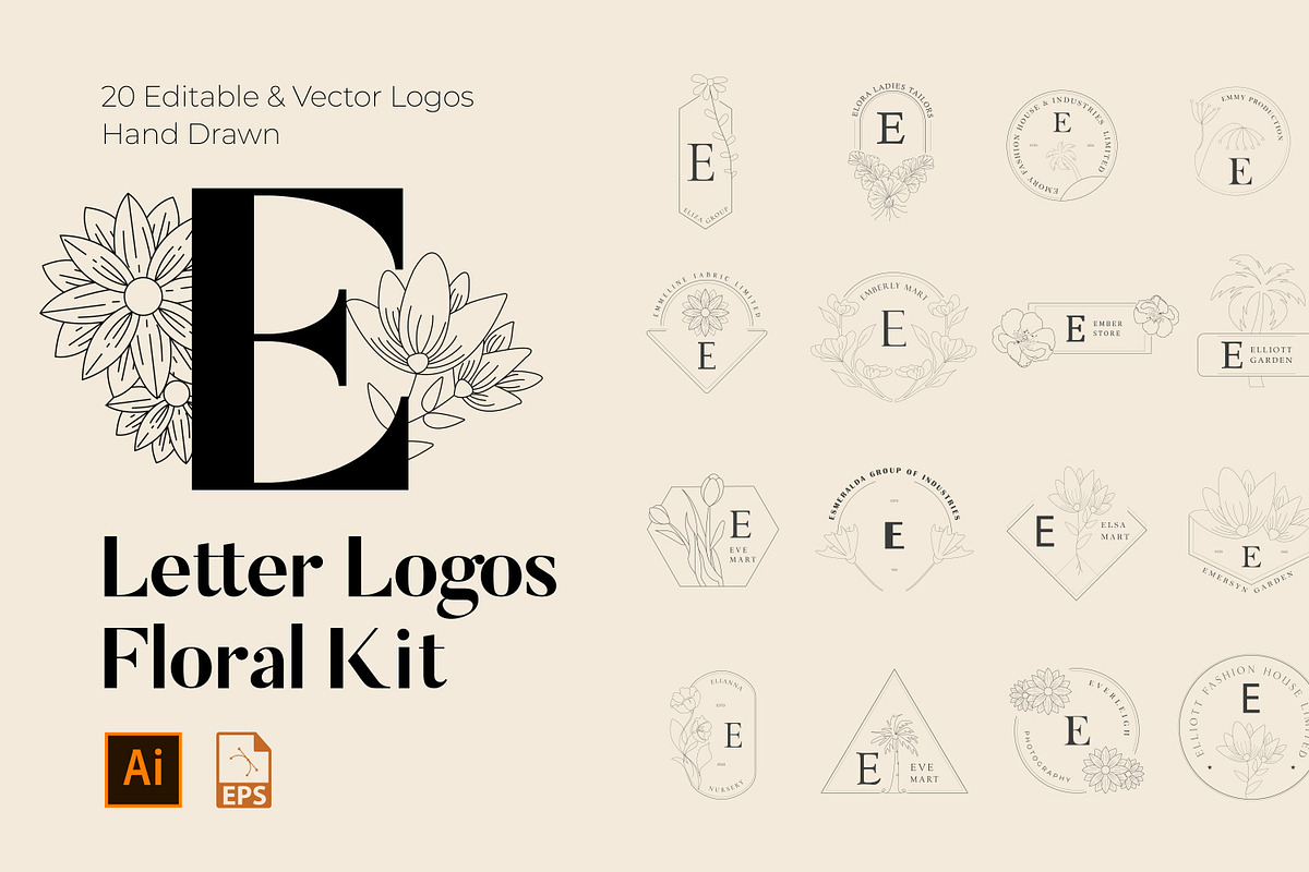 520 A to Z Floral Logos Bundle, a Branding & Logo Template by AN Productions (Photo 31 of 223)