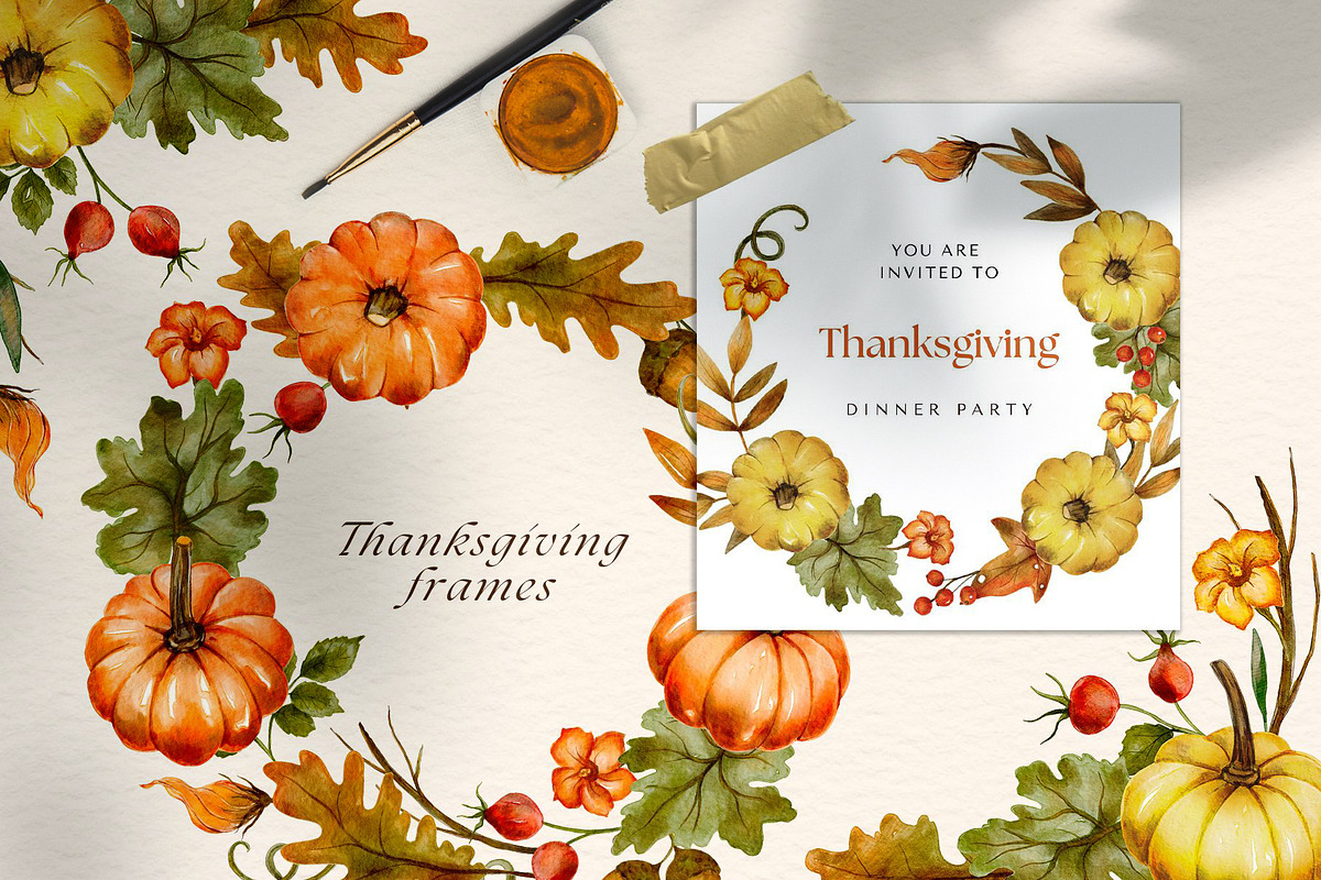 Thanksgiving Watercolor Clipart, an Illustration by Red Ink (Photo 3 of 10)