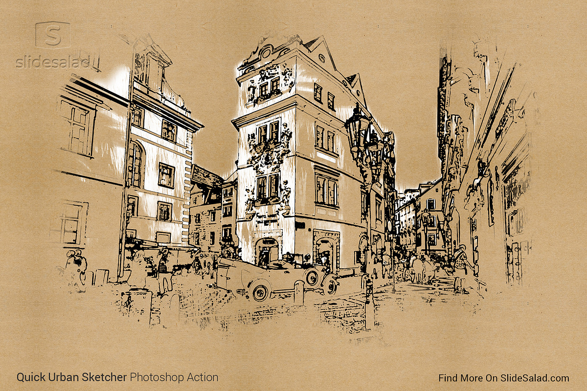 Urban Sketcher Photoshop Action, an Action Add-On by SlideSalad (Photo 5 of 31)