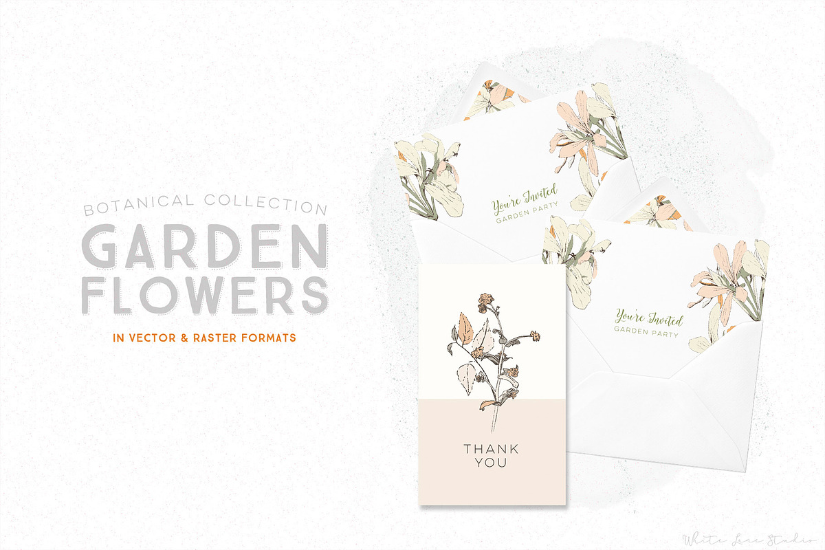 Garden Florals Botanical Set, an Illustration by White Lane Studio (Photo 8 of 9)