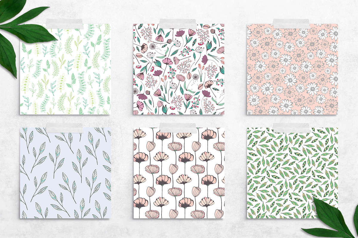 Floral Elements. Seamless Patterns., an Illustration by Diana Kovach (Photo 6 of 10)