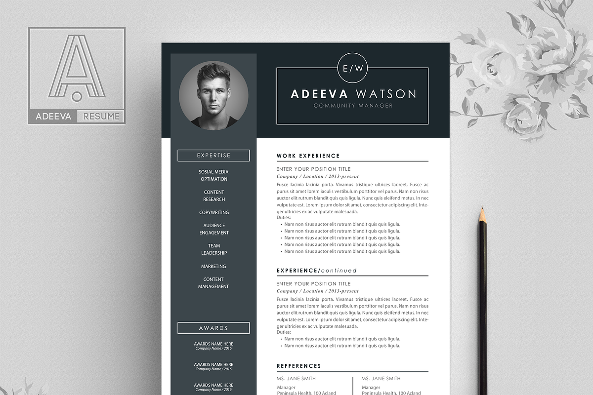 Professional Resume Template Watson, a Resume Template by AdeevaResume (Photo 3 of 4)