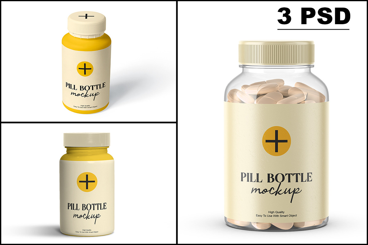 Pills Bottle Mockup, a Packaging Mockup by mockupbuys (Photo 1 of 7)