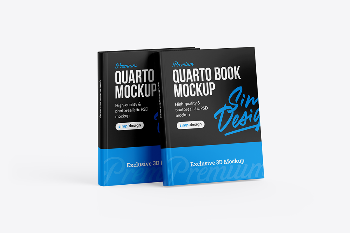 Quarto Hardcover Book Mockup, a Books & Magazine Mockup by SimplDesign (Photo 9 of 13)