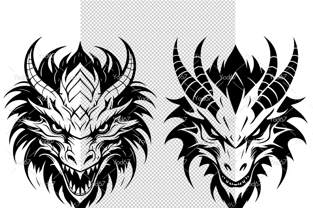 Vector of dragon head design., an Animal Illustration by yod67 (Photo 2 of 8)