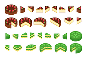 Isometric Cake Set, Slice Diagrams, a Food Illustration by Ilia Design (Thumbnail 9 of 10)