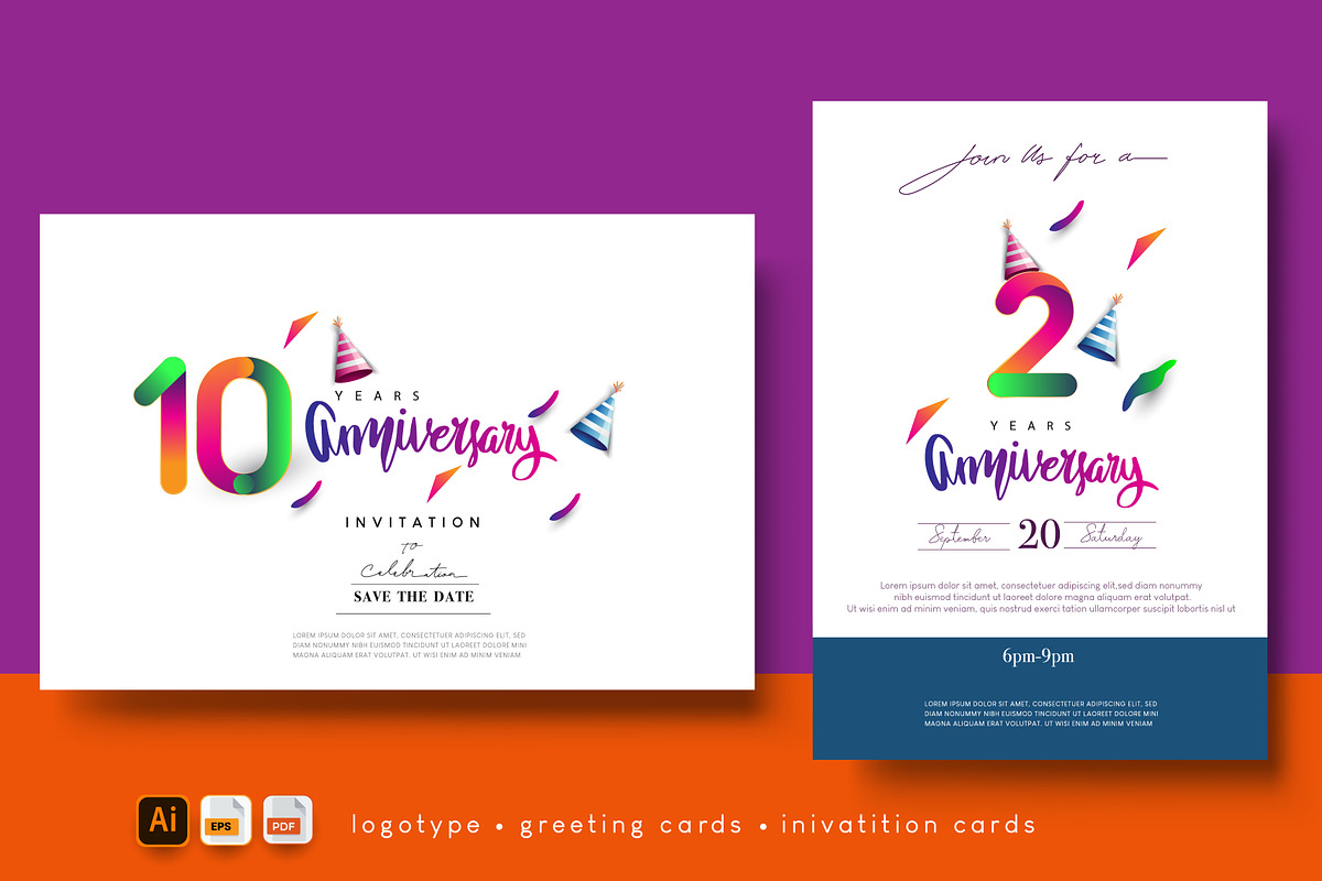 Colorful Anniversary Greeting Card., a Graphic by OtpirusGraphic (Photo 4 of 5)