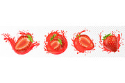 Strawberry splash collection, a Food Illustration by Yayasya (Thumbnail 1 of 3)